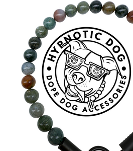 Pine Green Agate Semi-precious Gem Bead Collar [Decorative Only]