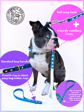 Load image into Gallery viewer, Turquoise &amp; White Biothane Leash ◻️