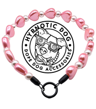 Load image into Gallery viewer, 🟧 18.5" Slip On (Black O-Ring) 💗 Pearly Pink Sweetheart 💗 Bead Collar - PRE-MADE/FINAL SALE