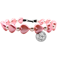 Load image into Gallery viewer, 🟧 18.5" Slip On (Black O-Ring) 💗 Pearly Pink Sweetheart 💗 Bead Collar - PRE-MADE/FINAL SALE