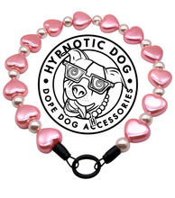 Load image into Gallery viewer, 🟧 18.5" Slip On (Black O-Ring) 💗 Pearly Pink Sweetheart 💗 Bead Collar - PRE-MADE/FINAL SALE
