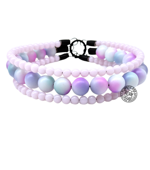 Pink Bubblegum Tie Dye Triplo Acrylic Bead Collar