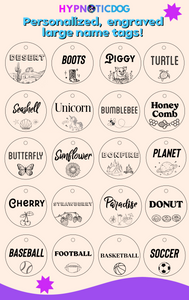 Dog Engraved Circle Name Tags