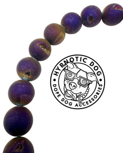 Purple Druzy Agate Semi-precious Gem Bead Collar
