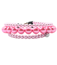 Load image into Gallery viewer, Baby Pink Pearl Triplo Acrylic Bead Collar