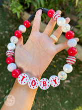 Load image into Gallery viewer, PERSONALIZED Candy Cane Glam Bead Collar