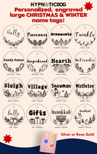 Load image into Gallery viewer, Dog Engraved Circle Name Tags *Christmas &amp; Winter 🎄❄️ Available Now!