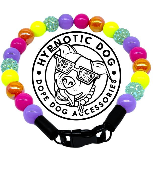 Electric Rainbow MINI [Small Dog/Cat Bead Collar]