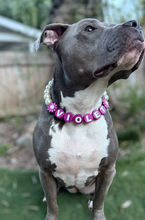 Load image into Gallery viewer, PERSONALIZED Violet Daisy Bead Collar
