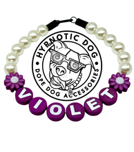 Load image into Gallery viewer, PERSONALIZED Violet Daisy Bead Collar