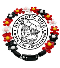 Load image into Gallery viewer, Red &amp; Black Field of Daisies 🌼 [DECORATIVE ONLY] Bead Collar