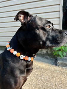 🟧 16.5" Slip On (Black O-Ring) Boo 👻 Halloween Glow Bead Collar - PRE-MADE/FINAL SALE