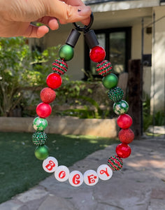 Add-on Only: Christmas Festive Red Personalized Alphabet Letter Beads (Custom Names)