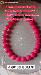 Neon Coral Acrylic Bead Collar