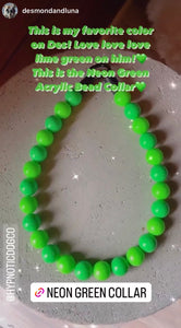 Neon Green Acrylic Bead Collar