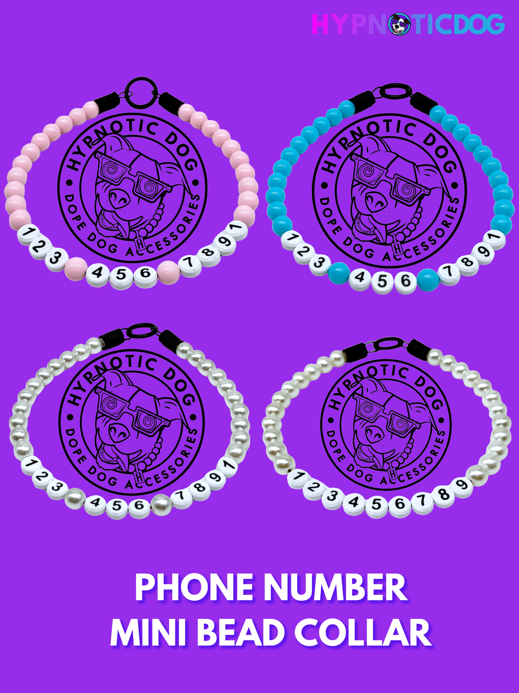 Mini Phone Number Beads + Mini Bead Collar