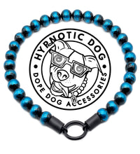 Load image into Gallery viewer, 🟧 14.5&quot; Slip On (Black O-Ring) Blue Spark Bead Collar - PRE-MADE/FINAL SALE