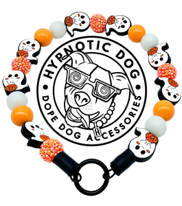 🟧 16.5" Slip On (Black O-Ring) Boo 👻 Halloween Glow Bead Collar - PRE-MADE/FINAL SALE