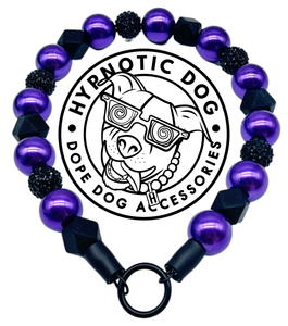 🟧 17" Slip On (Rainbow O-Ring)Chunky Mystic Purple Acrylic Bead Collar - PRE-MADE/FINAL SALE