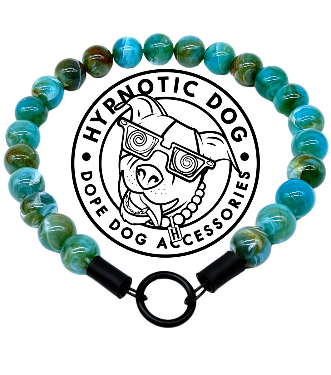 Deep Sea Swirl Acrylic Bead Collar