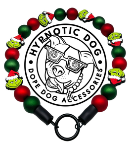 🟧 19" Slip On (Black O-Ring) Grinchmas 🎄 Bead Collar - PRE-MADE/FINAL SALE