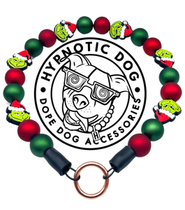 🟧 19" Slip On (Black O-Ring) Grinchmas 🎄 Bead Collar - PRE-MADE/FINAL SALE