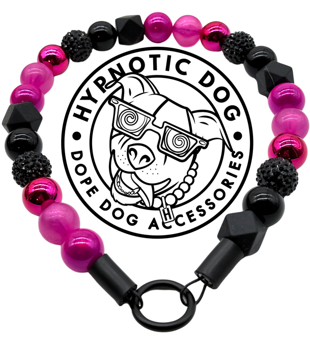 Hot Pink Nova 🖤🩷 Bead Collar