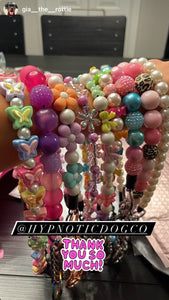 Pink Ombre Leopard Bead Collar