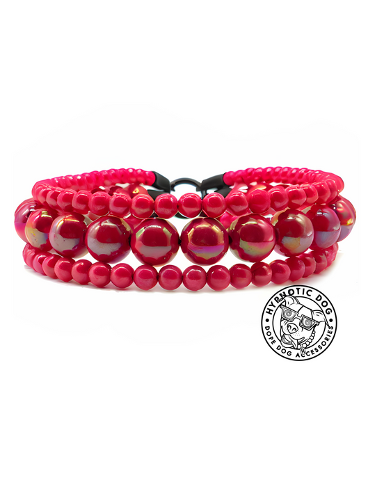 Lunar Red Triplo Acrylic Bead Collar