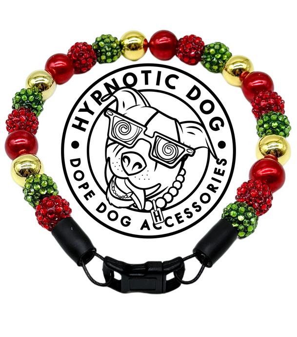 Jingle Bell Rock MINI Glam Collar [Small Dog/Cat Bead Collar]