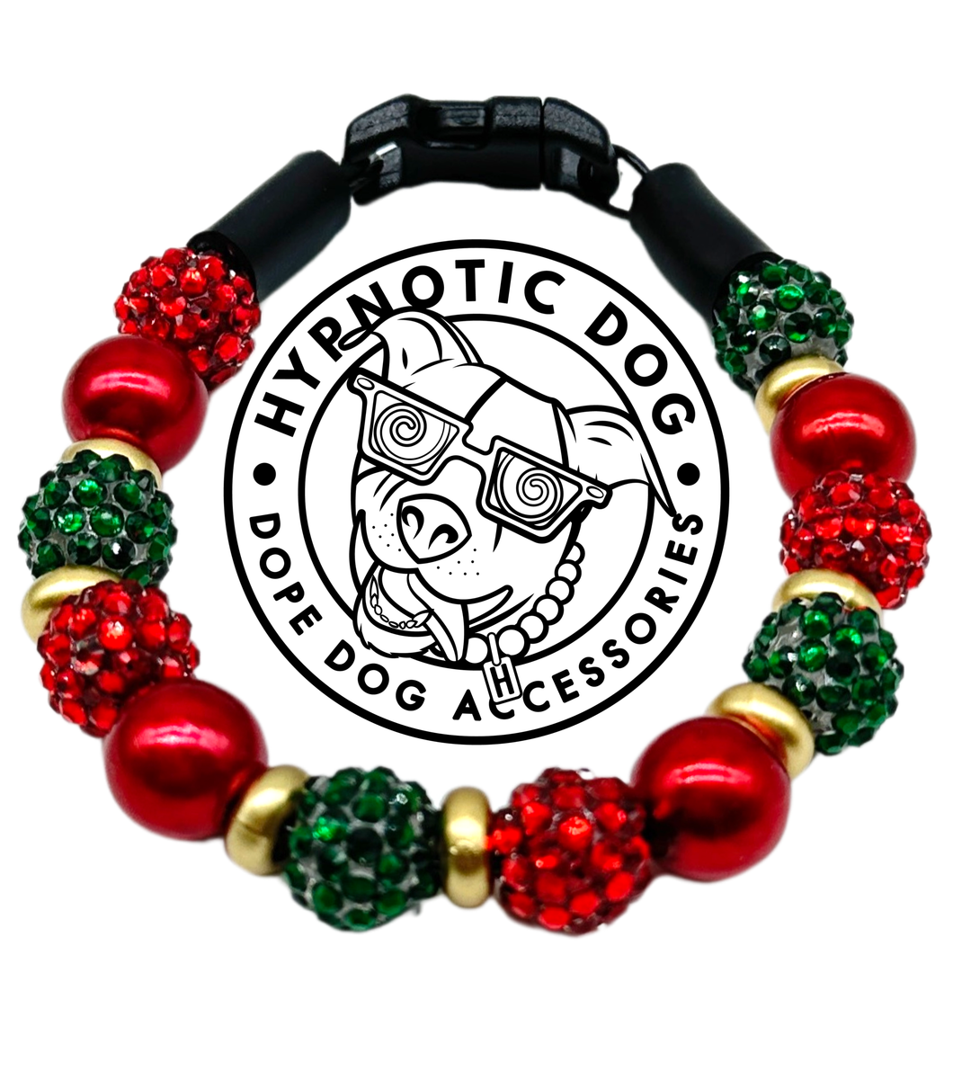 Jingle Bell Rock MINI Glam Collar [Small Dog/Cat Bead Collar]