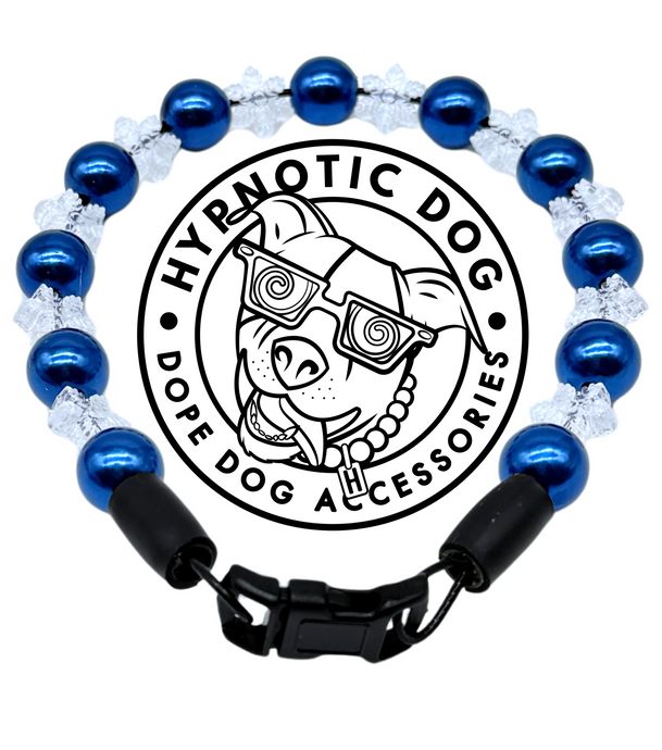 Midnight Snowfall MINI Glam Collar [Small Dog/Cat Bead Collar]