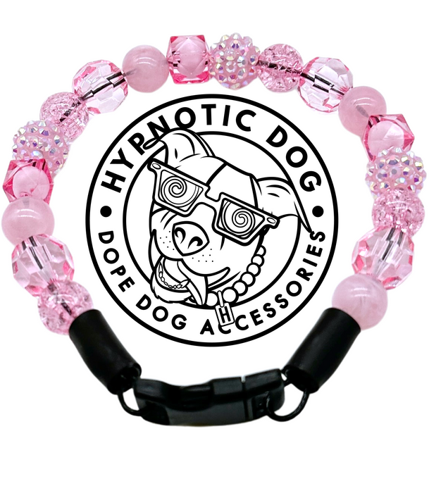 Pink Lights MINI Glam Collar [Small Dog/Cat Bead Collar]