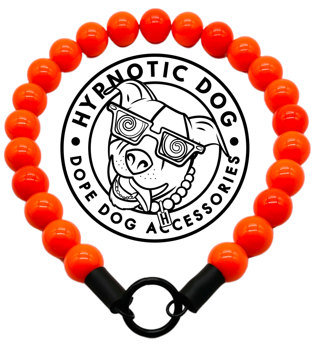 Neon Hot Orange Acrylic Bead Collar