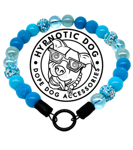 🟧 17.5" Slip On (Black O-Ring) Ocean Blues Bead Collar - PRE-MADE/FINAL SALE