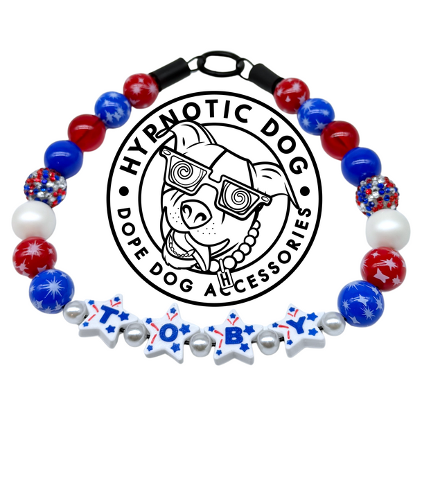PERSONALIZED 4th of July Glam Bead Collar