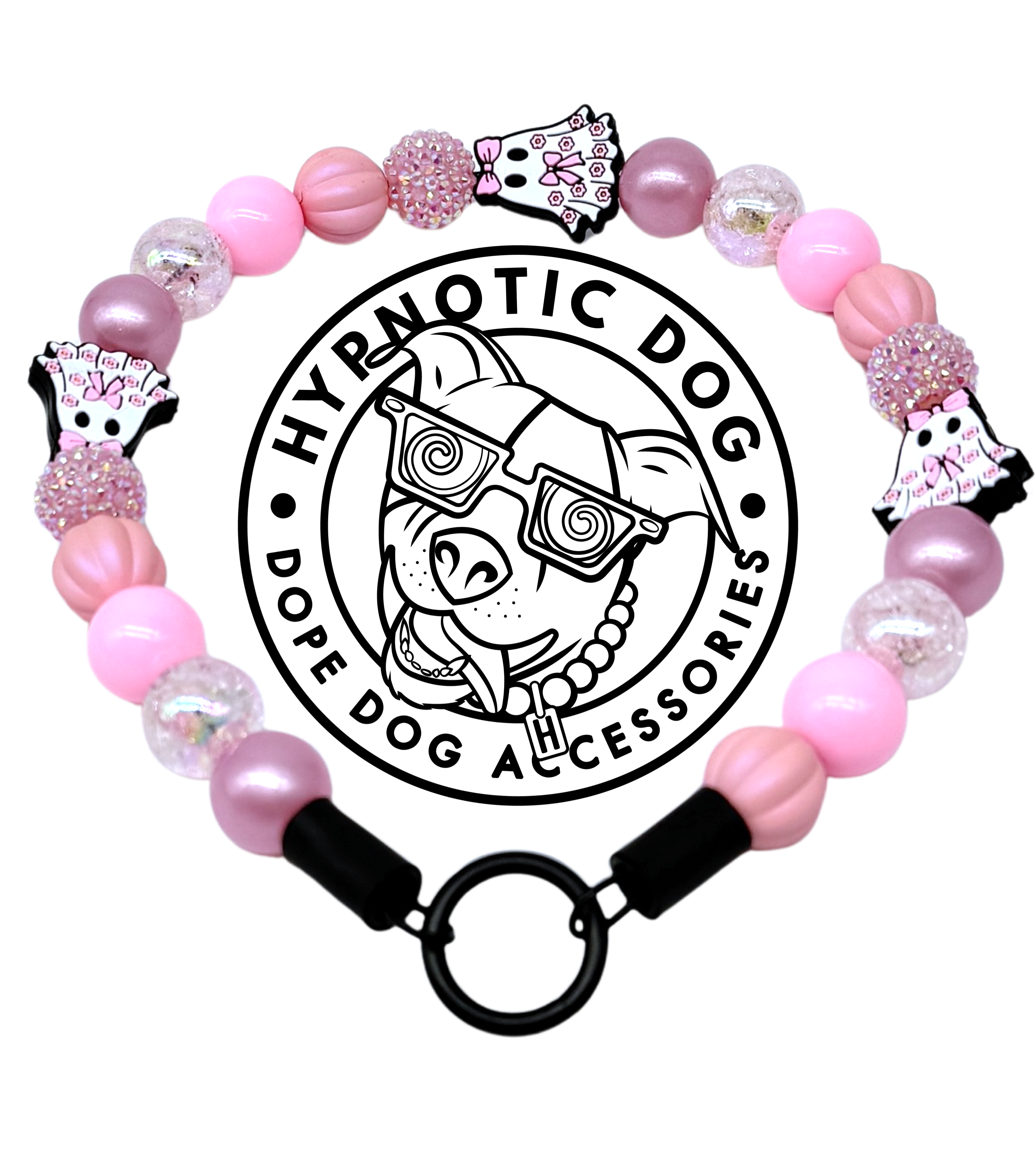 Pink Ghost Glam Bead Collar