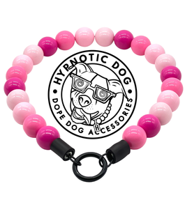 🟧 22" Slip On (Black O-Ring) Pink Ombre Acrylic Bead Collar - PRE-MADE/FINAL SALE