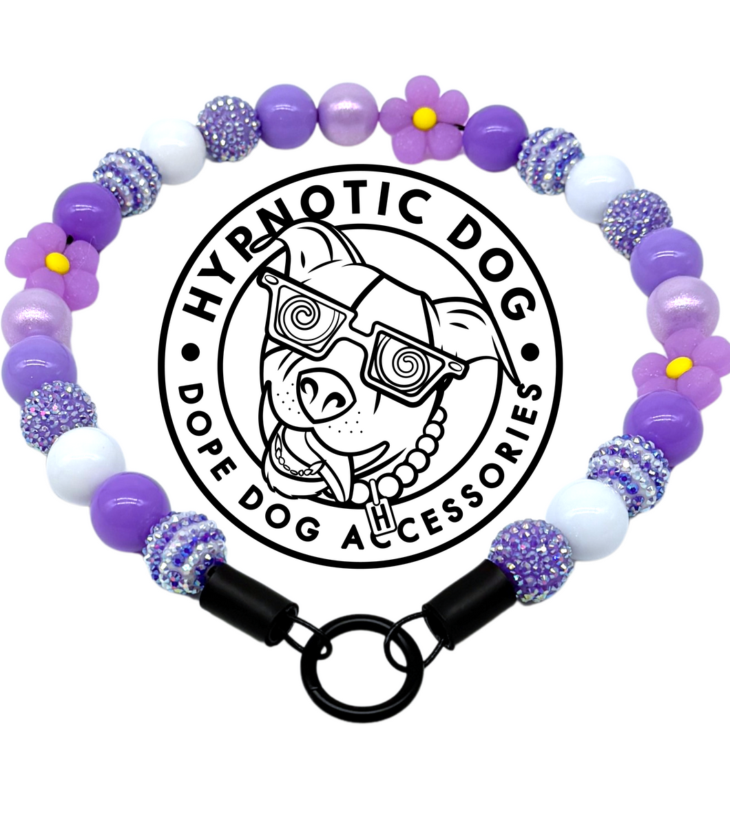 Purple Daisies Glam 🌼 Silicone Bead Collar
