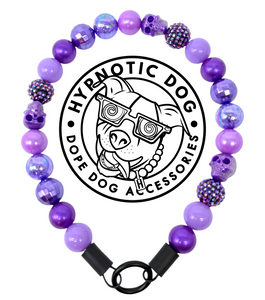 Purple Glitter Skull Bead Collar