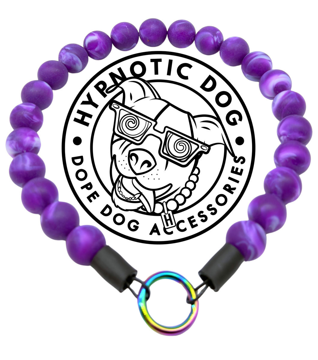 Purple Nebula Resin Bead Collar