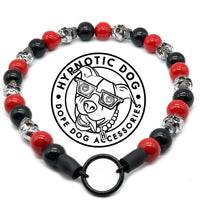Load image into Gallery viewer, 🟧 14.5&quot; Slip On (Black O-Ring) Red &amp; Black Skull Bead Collar - PRE-MADE/FINAL SALE