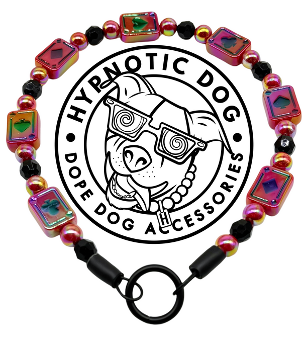 Red Blackjack Acrylic Bead Collar