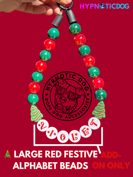 Add-on Only: Christmas Festive Red Personalized Alphabet Letter Beads (Custom Names)