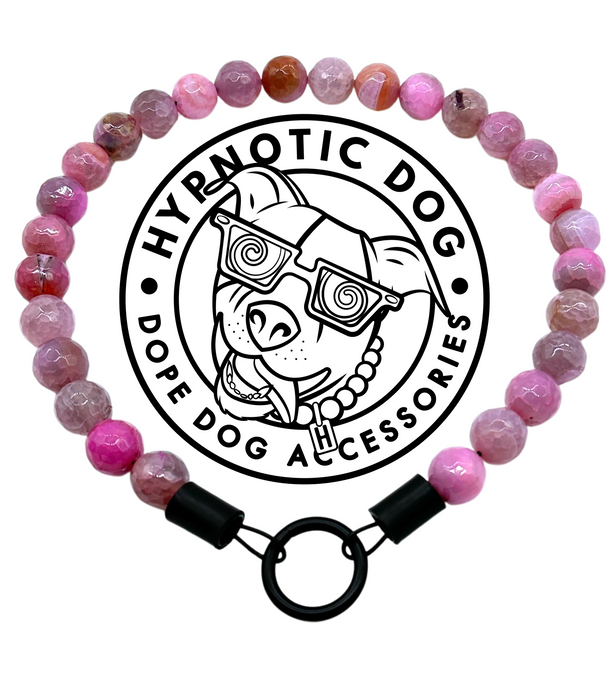 Rose Pink Agate Semi-precious Gem Bead Collar [DECORATIVE ONLY]