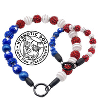 Load image into Gallery viewer, Red, White, &amp; Bling MINI [Small Dog/Cat Bead Collar]