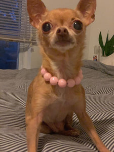 Blush Pink MINI Acrylic [Small Dog/Cat Bead Collar]