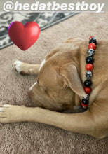 Load image into Gallery viewer, Red &amp; Black Skull Bead Collar