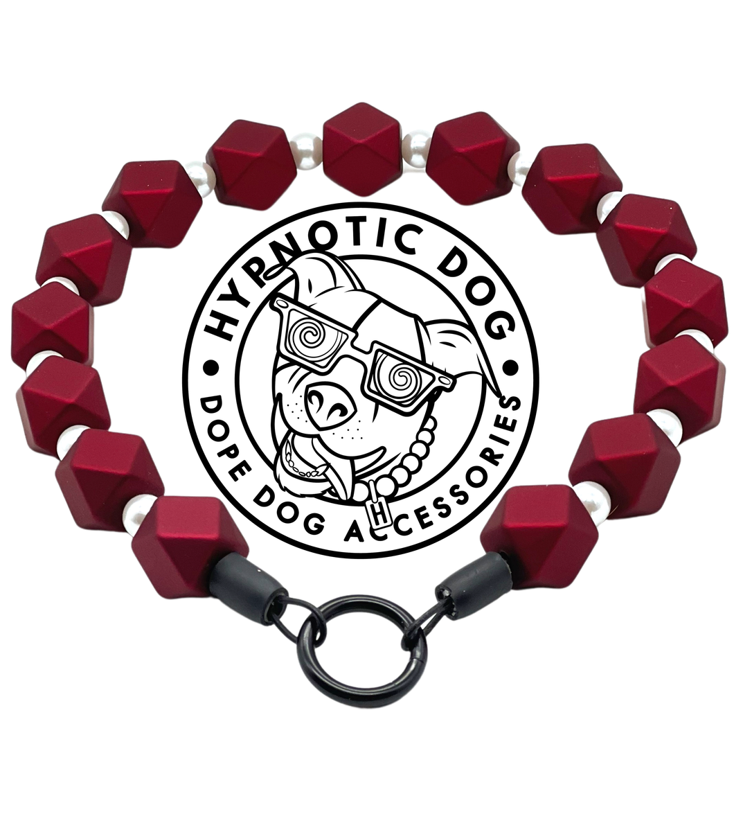 Burgundy Hexagon Matte Bead Collar