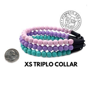 Extra Tiny (XS) Triplo Cotton Candy [Small Dog/Cat Bead Collar]